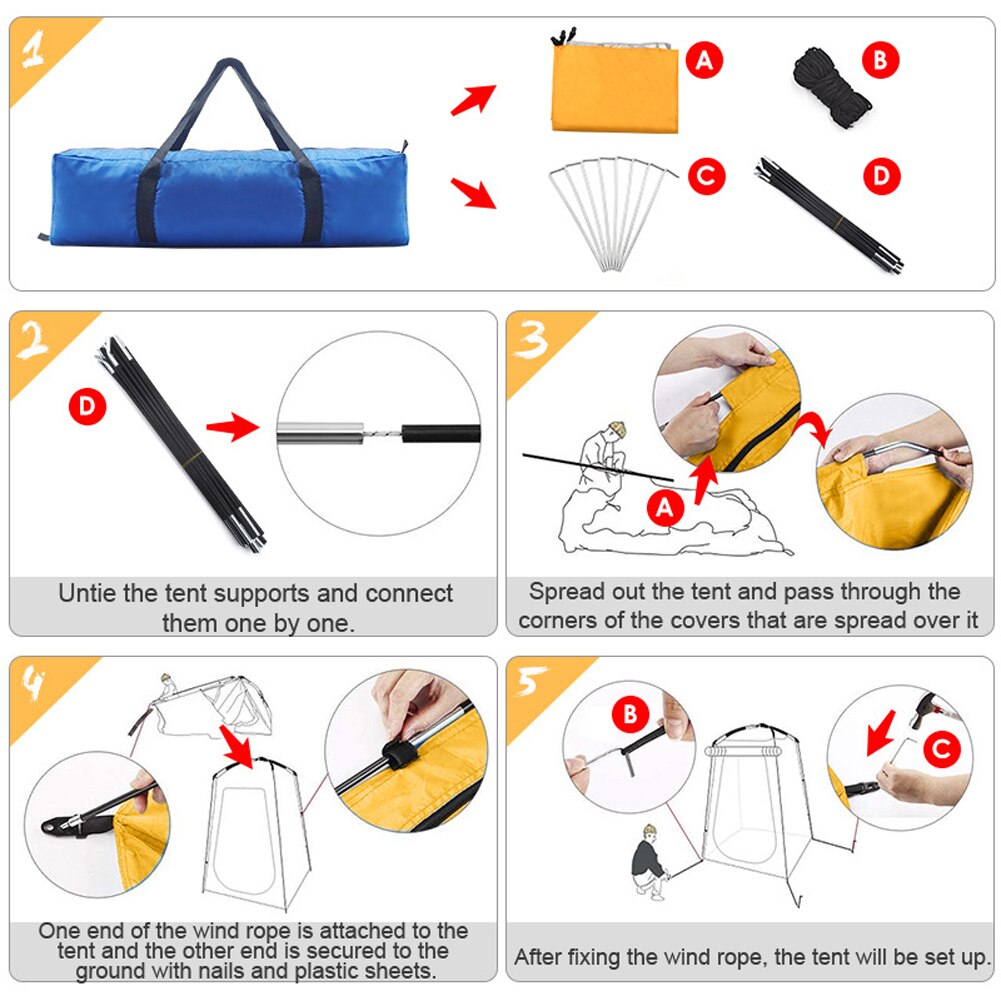 Cheap Goat Tents Outdoor Camping Tent Portable Shower Bath Tents Changing Fitting Room Rainproof Shelter Beach Mountain Toilet   
